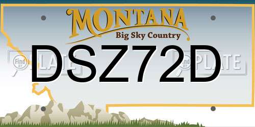 DSZ72D Montana License Plate