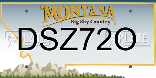 DSZ72O Montana License Plate