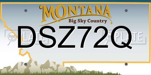 DSZ72Q Montana License Plate