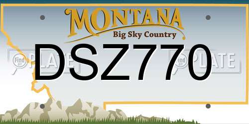 DSZ770 Montana License Plate