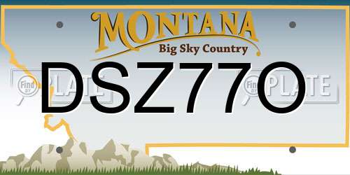 DSZ77O Montana License Plate
