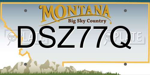 DSZ77Q Montana License Plate