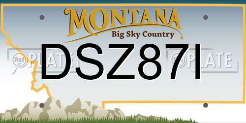 DSZ87I Montana License Plate