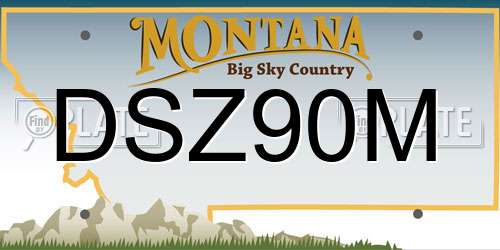 DSZ90M Montana License Plate