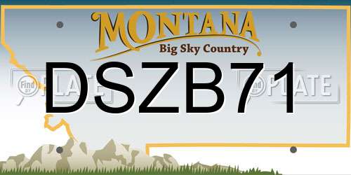 DSZB71 Montana License Plate