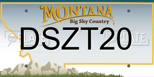 DSZT20 Montana License Plate