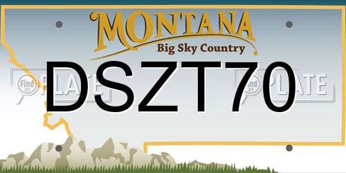 DSZT70 Montana License Plate