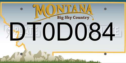 DT0D084 Montana License Plate