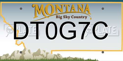 DT0G7C Montana License Plate