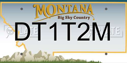 DT1T2M Montana License Plate