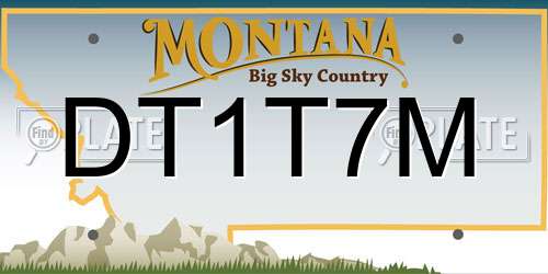 DT1T7M Montana License Plate