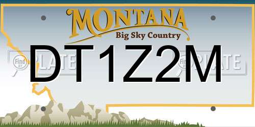 DT1Z2M Montana License Plate