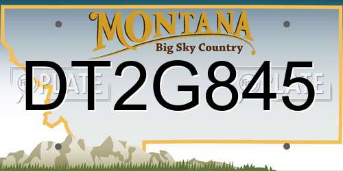 DT2G845 Montana License Plate
