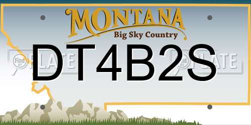 DT4B2S Montana License Plate