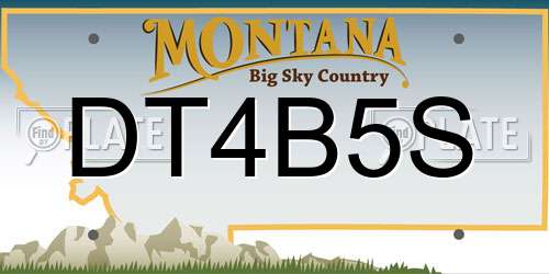 DT4B5S Montana License Plate