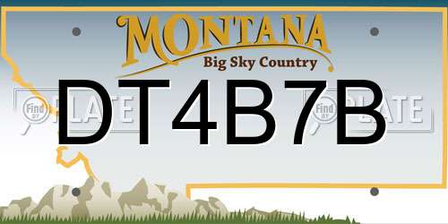 DT4B7B Montana License Plate