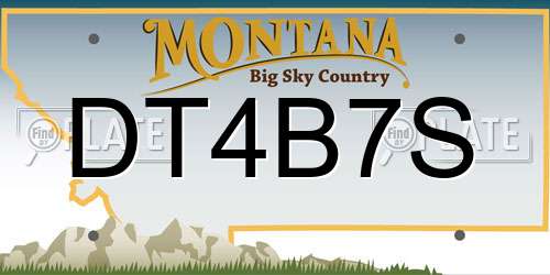 DT4B7S Montana License Plate
