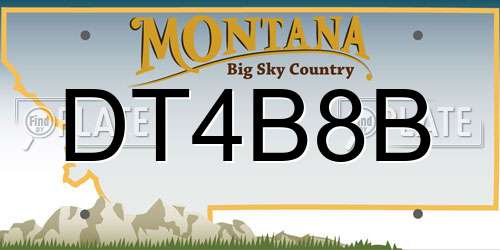 DT4B8B Montana License Plate