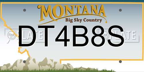 DT4B8S Montana License Plate