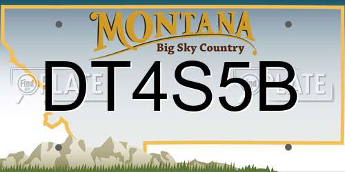 DT4S5B Montana License Plate