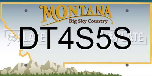 DT4S5S Montana License Plate