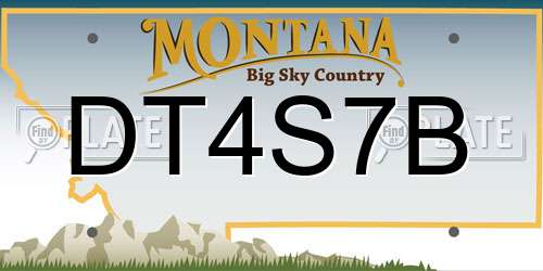 DT4S7B Montana License Plate