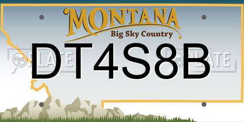 DT4S8B Montana License Plate