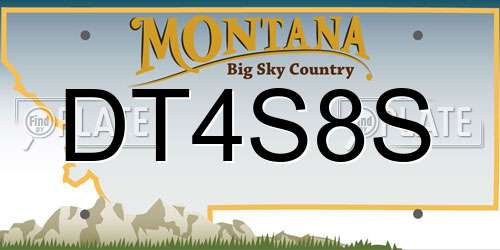 DT4S8S Montana License Plate