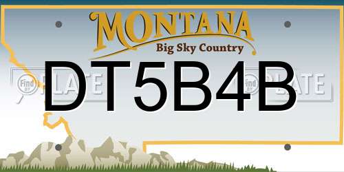 DT5B4B Montana License Plate