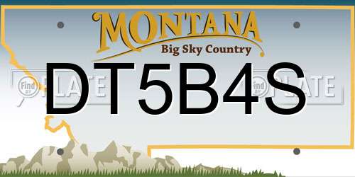 DT5B4S Montana License Plate