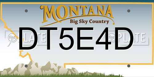 DT5E4D Montana License Plate