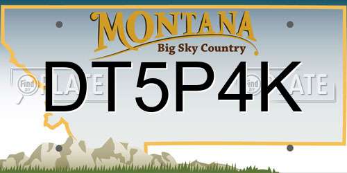 DT5P4K Montana License Plate