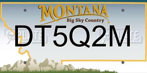 DT5Q2M Montana License Plate