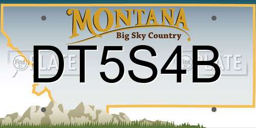DT5S4B Montana License Plate