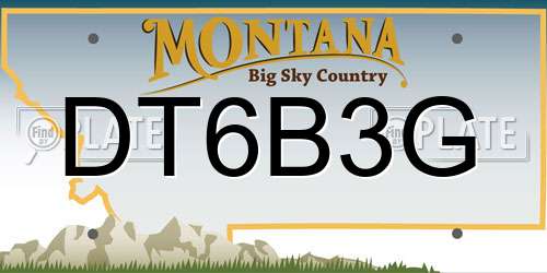DT6B3G Montana License Plate
