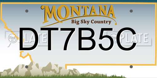 DT7B5C Montana License Plate