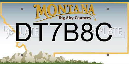 DT7B8C Montana License Plate