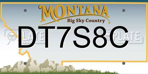 DT7S8C Montana License Plate