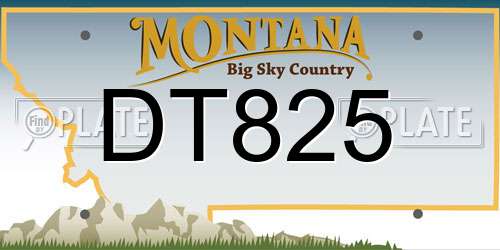 DT825 Montana License Plate
