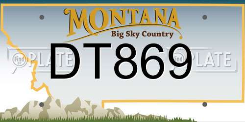 DT869 Montana License Plate