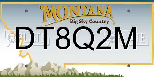 DT8Q2M Montana License Plate