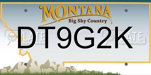 DT9G2K Montana License Plate