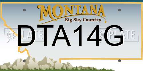 DTA14G Montana License Plate