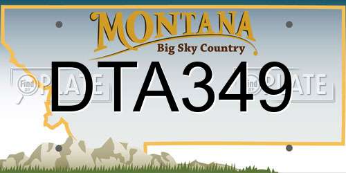 DTA349 Montana License Plate