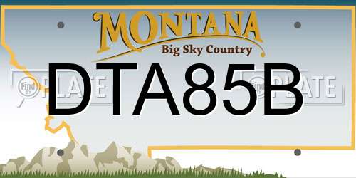 DTA85B Montana License Plate