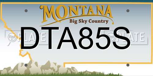 DTA85S Montana License Plate