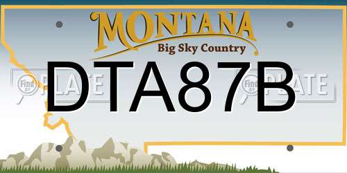 DTA87B Montana License Plate