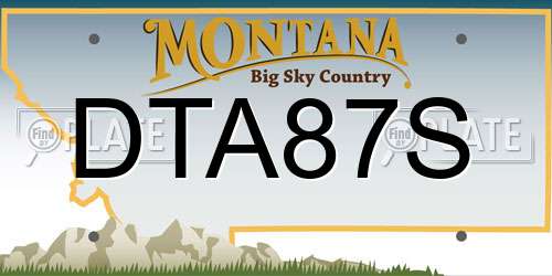 DTA87S Montana License Plate