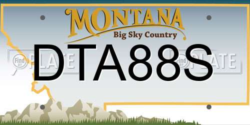 DTA88S Montana License Plate