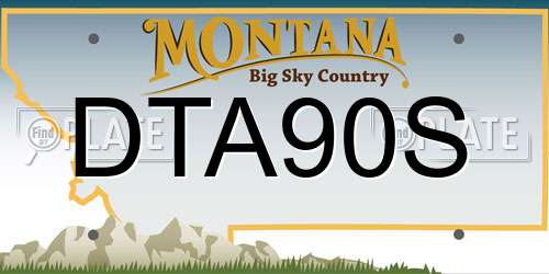 DTA90S Montana License Plate